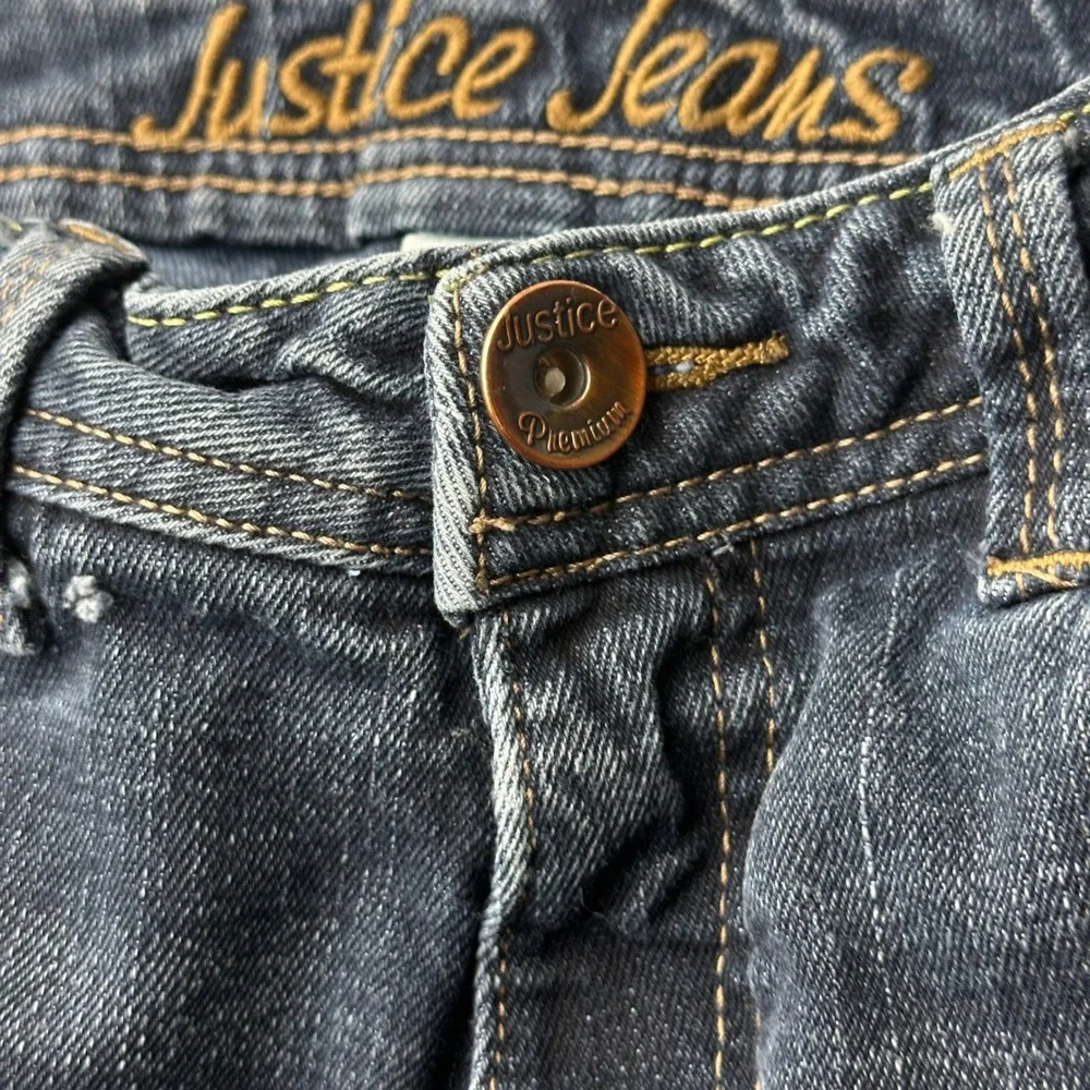 Justice‎ Girls Simply Low Bootcut Jeans Dark Wash Size 12.5 Stretch Denim Y2K